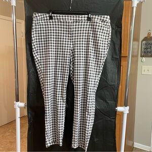 Lane Bryant 22 Checkered Ankle Pants Summer Resort Vacation Casual